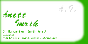 anett imrik business card